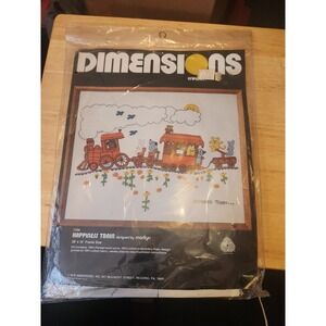 Dimensions Crewel #1104 Happiness Train vintage 1978 new in bag